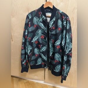 Jack & Jones Tropical Leaf Print Bomber Jacket